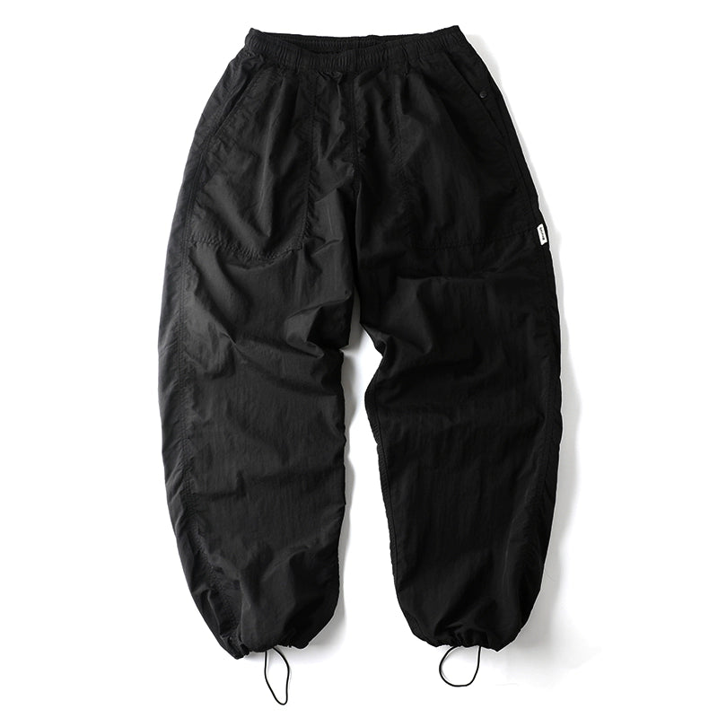 Front view of Sakura Breeze men's waterproof breathable casual pants in black, featuring a relaxed fit and adjustable drawstring cuffs.