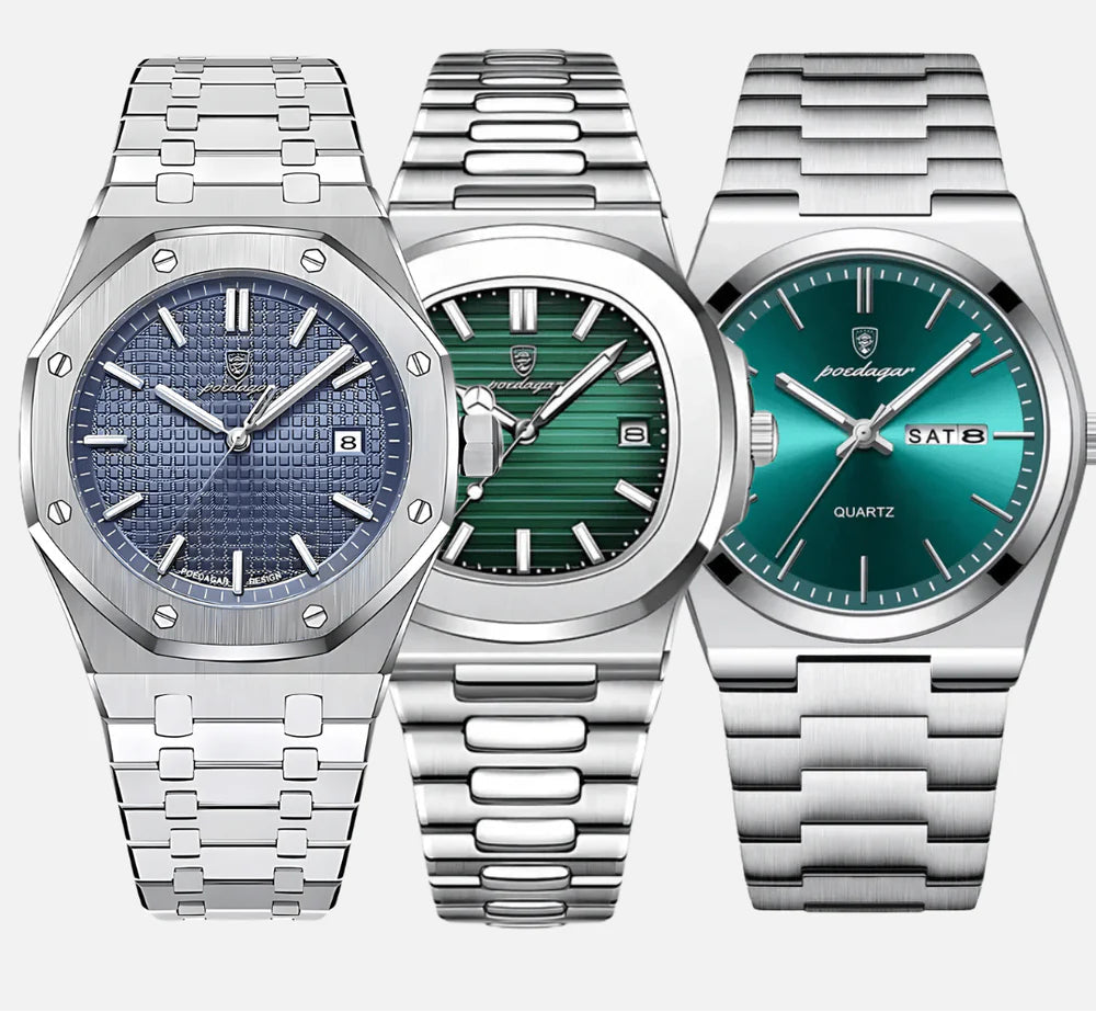 Prestige Trio | Luxury Watches with Oak Wood and Nautilus-Inspired Design